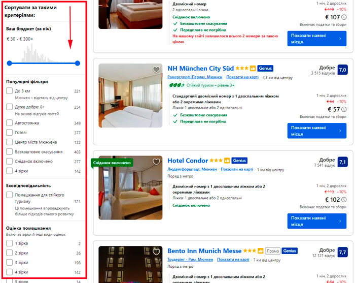 Букінг, оренда готелю
